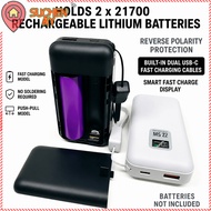 SUCHENMY Power Bank , Empty For 2pcs 21700 Batteries Battery Housing Shell,  Detachable DIY Power Ba