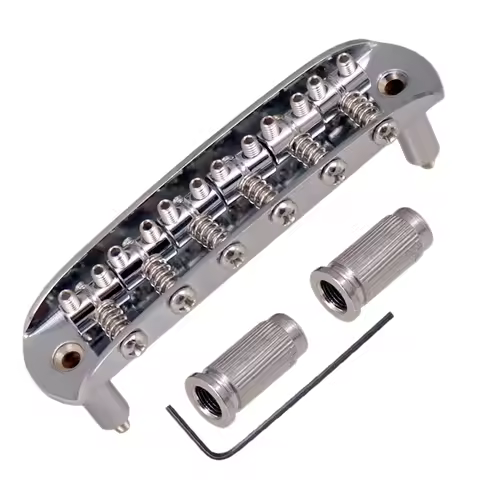 Guitar Saddle Bridge with Adjustable Barrel Saddles Zinc Alloy for Mustang Jaguar Jazzmaster Guitar 