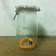 WH6553【四十八號老倉庫】全新 早期 法國製 LUMINARC 玻璃 密封罐 玻璃罐 1.5L 高22.5cm 1罐