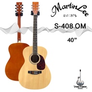 🎸กีตาร์โปร่ง |กีตาร์โปร่งไฟฟ้าMartinLee S-408 OM ขนาด40นิ้ว🔥คุณภาพดี ทรงยอดฮิต มีเหล็กขันคอ🎸มีเก็บปล