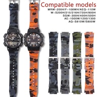 Strap for Casio G-Shock AQ-S810W  AE-1200/1300 SGW-300 F-108 W-216H W-800H Camouflage Silicone Watch