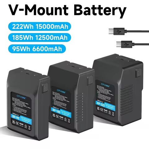 V Mount V-Lock BP185 95 V-Mount Battery BP 222 Battery with PD20W Cable for Sony Camcorder Broadcast