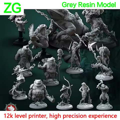 Forest Druid Frogman Warrior DND Chess Model