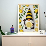 Xiyuekissu Diamond Art Kits,Bee Happy Gnome Summer Lemon Paint by Numbers for Adults with 5D Diamond