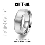 CENTRAL- Cincin Asymmetry Stainless Titanium Ring  Anti Karat Pria Wanita