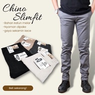 celana panjang pria chino slimfit bahan katun