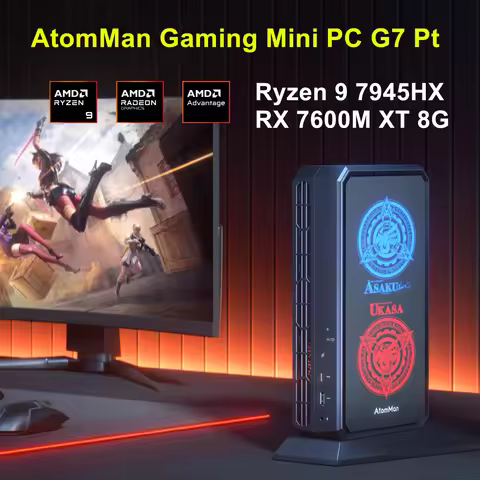 AtomMan Gaming Mini PC G7 Pt AMD Ryzen 9 7945HX RX 7600M XT 8G Win 11 World's First AMD Advantage Ce
