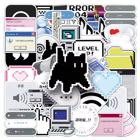 50Pcs Cute Cartoon Series Cartoon Cute Waterproof Sticker Skateboarding Retro Home Decal Sticker