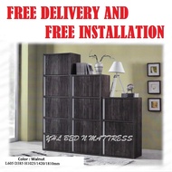YHL Isa Walnut Bookcase / Utility Cabinet / Storage Cabinet /Multi-Purpose Cabinet