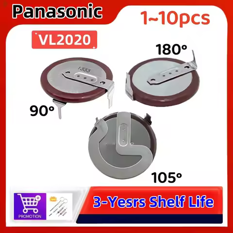 1pcs Original Panasonic VL2020 2020 rechargeable battery battery With Legs 90 degrees 105 degrees 18