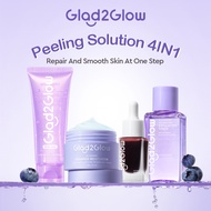 Glad2Glow Peeling Solution Skincare Set-Peeling Solution+ Moisturizer+Gel Cleanser+Toner Smooths Ski
