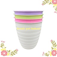 (1/ 2 Dozen) 6 Pcs TURQUOISE POT 20 Tall wasp flower pot