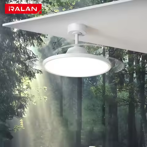 IRALAN Ceiling Fan with Light Modern 42/48 Inch with Remote Smart LED Invisible Ceiling Fan Lamp Bed
