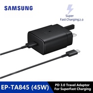 Original Samsung 45W Travel Adapter PD 3.0 Super Fast Charger USB Type C UK Plug Wall Charger With 5A USB-C to Type C Cable For Galaxy S24 Ultra S24+ S23 S22 S21 S20 Note 20 10+ Tab S9