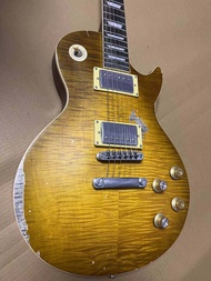 Gibson Les Paul Garry Moore Vintage Relic Honey Sunburst Electric Guitar Aged Body Flame Maple Top Professional Guitar