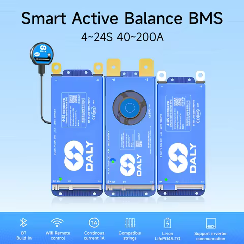 Daly Smart 100 Balance 40A-200A 4S 8S 16S 20S BMS Lifepo4 Li-Ion Active Balance BMS BT UART jk 150A 