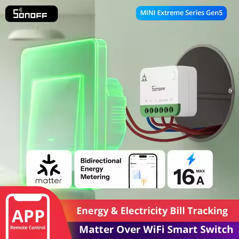 SONOFF MINI-1GSP MINI ONE PM Matter Over WiFi Smart Switch Overload 16A Smart Energy Monitoring Matt