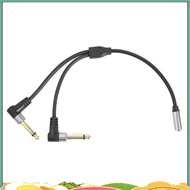 1/8 Inch Socket to 1/4 Inch Plug Y Splitter Adapter Cable 0.24M 3.5mm Female Stereo to Dual 6.35mm M