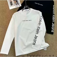 Calvin Klein Original 100% White Black Long sleeve men and women Round neck man and woman Summer loo