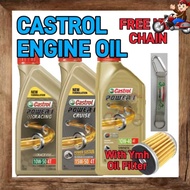 CASTROL 100% ORIGINAL ENGINE OIL MINYAK HITAM POWER 1 4T 10W40 / CRUISE 4T 15W50 / RACING 4T 10W50
