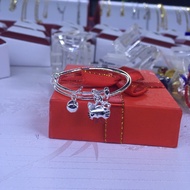 9999 silver Kitty cat shaped baby bracelet