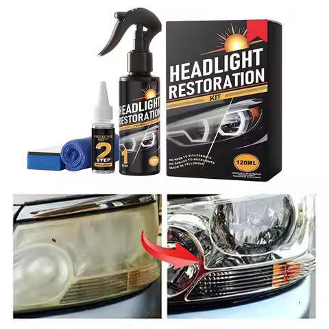 Car Headlight Restoration Kit Headlight Polishing Set Headlight Cleaner Sealant Kit Remove Yellowing