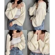 LIAM Oversize Crop Cardigan - Knitted Bolero Cardigan FineWanita