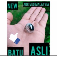 Cincin Batu Petir Urat Putih (Petir Unsur Bumi) Produk Viral cincin lelaki ring for man ikatan Silve