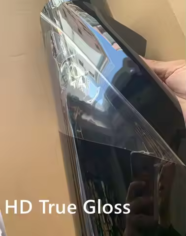 HD PET Gloss Black Vinyl Wrapping Whole Car Covering Film Foil Back With PET Liner Air Release No Or
