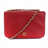 TORY BURCH TORY BURCH SHOULDER BAG CHAIN LOGO LEATHER RED Direct from Japan Secondhand