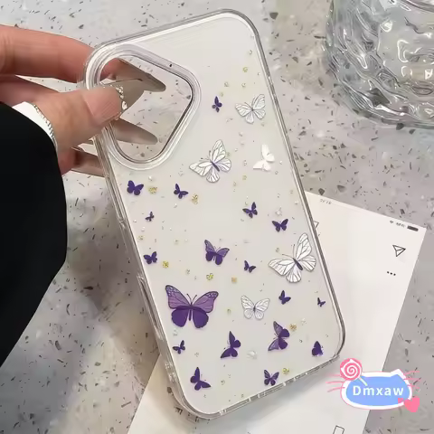 Purple Butterfly Phone Case For Realme GT7 GT5 Pro Racing GT Neo 6 7 Turbo SE 2T Flash Master 7x Nar