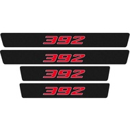 4 Pieces/Set Compatible for Dodge Charger Challenger 392 HEMI Door Sill Plate Protectors, Carbon Fib