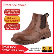 [Ready Stock]Men's Safety Shoes, Steel Toe Puncture Proof, Lightweight and Breathable, 36-46, Suitab