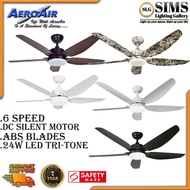 AEROAIR AA528I ceiling fan 6 speed and 24W LED DC motor