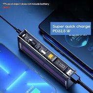 Mojito 充電器盒便攜式 DIY 盒 20000mah LCD PD22.5W 雙向快速充電盒 4PCS 21700