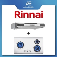 RINNAI RH-90ER 90CM SLIMLINE HOOD + RINNAI RB-93TS 3 BURNER HYPER FLAME STAINLESS STEEL BUILT-IN HOB