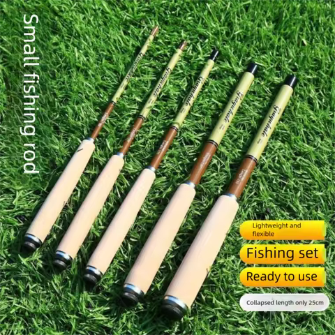 26CM Length Ultra Short Fishing Rod Carbon Fiber Ultra-Light Carbon Fiber Fishing Rod 0.8-2.4m Range