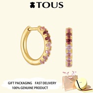 TOUS  Gold Plated Hoop earrings with gemstones TOUS Straight Valentine's Day Anniversary Jewelry