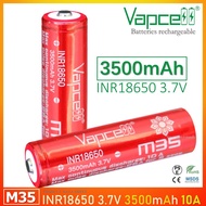 (หัวนูน) ถ่านชาร์จ Vapcell สีแดง รุ่น 18650 M35 3500mAh 10A/25A