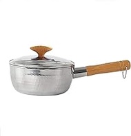 Stainless Steel Soup Pan Complementary Food Pot Instant Noodle Pot Small Milk Pot heatproof Kitchen pots and Pans (Color : Silver, Size : 20cm) (Silver 18cm)