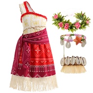 2024 Disneyภาพยนตร์Moana 2 สไตล์ร้อนMoanaใหม่หนึ่งไหล่ชุดสาวเล่นเป็นเจ้าหญิงMoanaคริสต์มาสของขวัญชุด