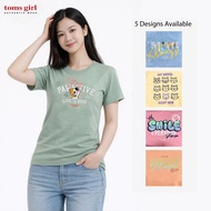 Toms Girl Ladies Short Sleeve Slogan Printed Tee Regular Cut 100% fully cotton made in malaysia