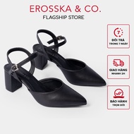 Erosska - Pointed toe fashion high heels with open straps 5cm high in black ver 2 _ EK001