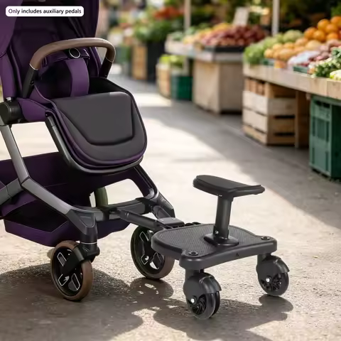 2 in 1 Universal Stroller Board with Detachable Seat Kids Standing Sit Buggy Board Wheeled Pram Peda