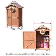 Outdoor Waterproof Sunproof Garden Storage Cabinet Yard Junk Box Balcony Tool Case Wooden Triangle S