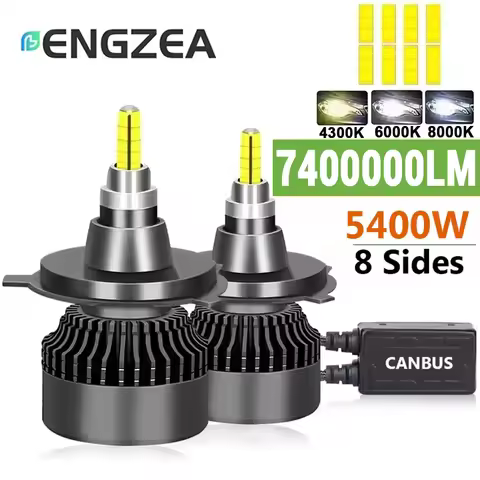 ENGZEA Car Headlight Bulb H7 H4 LED 7400000LM 5400W H11 Canbus LED H8 HB4 HB3 9005 9006 D1S D2S H1 L