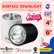 【Milo Tin】Surface Mounted Light Casing 4“ / 6" Ceiling Led (Tin Milo) - White / Black or Round / Squ