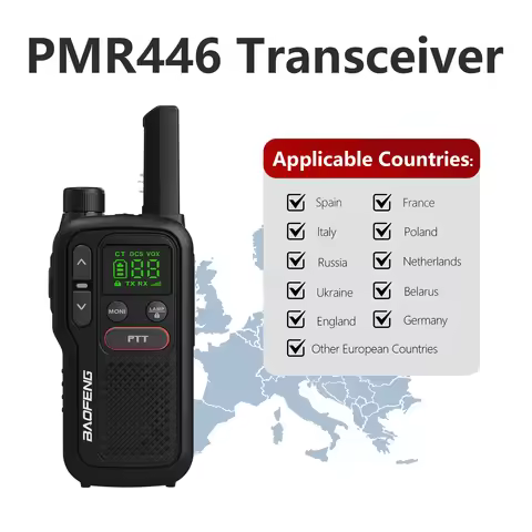 BF-T18 Baofeng Walkie Talkie PMR446 446MHz Micro Type-C Charging For European Countries 16Channels L