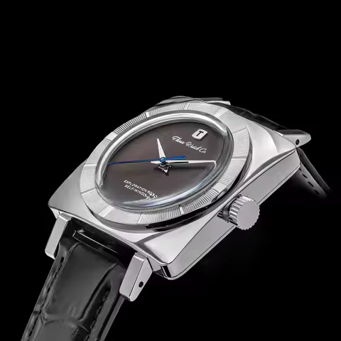 THORN Men Automatic Watch 34MM Square Mechanical Wristwatch Waterproof Bubble Sapphire Mirror PT5000