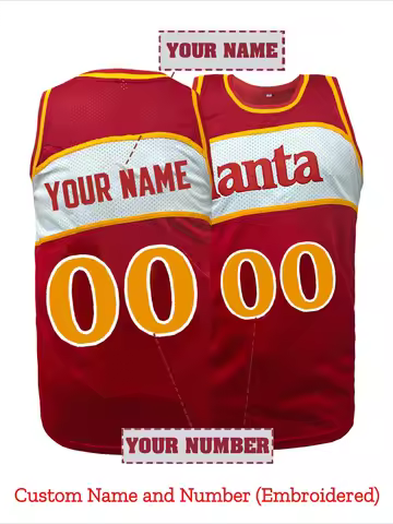 Custom Name & Number Atlanta Basketball Jersey Breathable Sleeveless with Embroidery for Training,Co